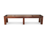 Doc & Holliday Paula Parsons Shuffleboard Table – Natural Walnut, a sleek and stylish shuffleboard game table with a polished natural walnut finish and a smooth playing surface.