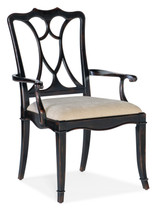 Hooker Furniture Charleston Upholstered Seat Dark Wood Arm Chair (2 per ctn/price ea)