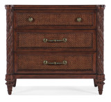 Hooker Furniture Charleston Traditional Three-Drawer Nightstand in Maraschino Cherry