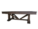 Plank & Hide Co Lucas Pool Table & Shuffleboard Combo, wooden pool table and shuffleboard with a sturdy base and sleek finish.