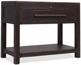 Hooker Furniture Driftwood One-Drawer Black Nightstand with Stone