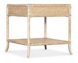 Hooker Furniture Retreat Pole Rattan Dune End Table, wooden end table with a natural finish and a simple, elegant design.