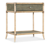Hooker Furniture Retreat Pole Rattan Bedside Table in Green