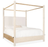 Hooker Furniture Retreat Pole Rattan Cal King Light Wood Upholstered Poster Bed w/Canopy