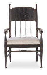 Hooker Furniture Americana Upholstered Seat Dark Wood Arm Chair (2 per ctn/price ea)