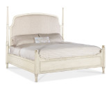 Hooker Furniture Americana King Upholstered Poster Bed in Cream