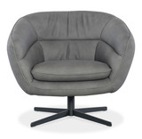 Hooker Furniture Mina Swivel Chair in Buckskin Dark Grey