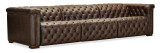 Hooker Furniture Savion Deux 3 Seat West Saddlewood Sofa with Two Power Recliners and Three Power Headrests