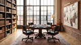 CL Bailey Game Table Set with 4 Rocker Chair