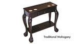 C.L. Bailey Carved Leg Drawer Cue Rack, traditional mahogany wood cue storage furniture with carved legs and drawers for cue sticks.