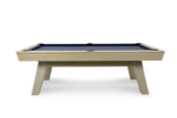 Doc & Holliday George 8' Slate Pool Table by Doc & Holliday in Natural Ash, modern billiards table with slate surface, wooden legs, and navy blue playing surface.