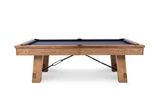 Plank & Hide Co Isaac 8' Slate Pool Table in Honey Ash, wooden pool table with slate top and sturdy legs.