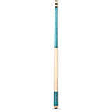 Lucasi Custom Teal Stained & Natural Birdseye Wrapless Cue