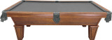Billiards Select Rogers 8' Slate Pool Table, wooden frame with black felt surface and protective corners with net details, featuring sturdy legs and free shipping.