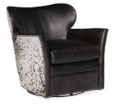Hooker Furniture Kato Leather Swivel Chair w/ Salt Pepper HOH