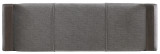Hooker Furniture Curata Upholstered Bench, front view of a stylish and modern upholstered bench with a grey fabric cushion and dark wood accents on the sides.