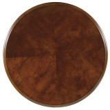 Hooker Furniture Brookhaven Round Lamp Table, top view showing a polished wooden surface with a warm finish and a subtle grain pattern.