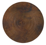 Hooker Furniture Parkcrest Martini Table, round wooden tabletop with a concentric circular pattern and a rich brown finish.