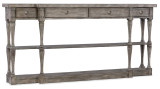 Hooker Furniture Sanctuary Four-Drawer Console, rustic wooden furniture with four spacious drawers and an open lower shelf, elegant farmhouse style
