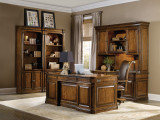 Hooker Furniture Tynecastle Bunching Bookcase, elegant wooden bookcase with multiple shelves and cabinet doors for home library or office storage.