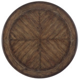 Hooker Furniture Rhapsody 60 in. Round Dining Table, a top view of a round wooden dining table with a rich brown finish and a smooth surface.