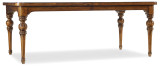 Hooker Furniture Tynecastle Rectangle Leg Dining Table with Two 18'' Leaves, wooden dining table with turned legs and a polished finish.