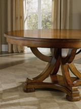 Hooker Furniture Tynecastle Round Pedestal Dining Table with One 18'' Leaf