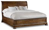Hooker Furniture Archivist Queen Sleigh Bed w/Low Footboard, elegant wooden bed with a rich wood finish and a traditional sleigh bed design.
