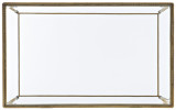 Hooker Furniture Laureng Cocktail Table, rectangular glass top with gold metal frame and decorative edges