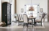 Hooker Furniture Ciao Bella 84in Trestle Table w/ 2-18in Leaves-Flaky White/Black