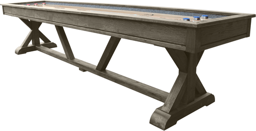 Playcraft Brazos River Weathered Gray Pro-Style Shuffleboard Table 12', 14', 16' Playcraft Brazos River Weathered Gray Pro-Style Shuffleboard Table 12', 14', 16'