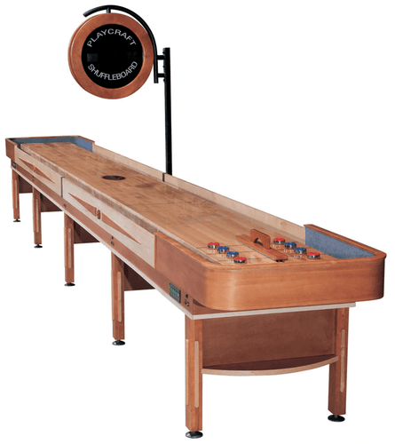 Telluride Honey Shuffleboard Table with optional Overhead Electronic Scoring Telluride Honey Shuffleboard Table with optional Overhead Electronic Scoring