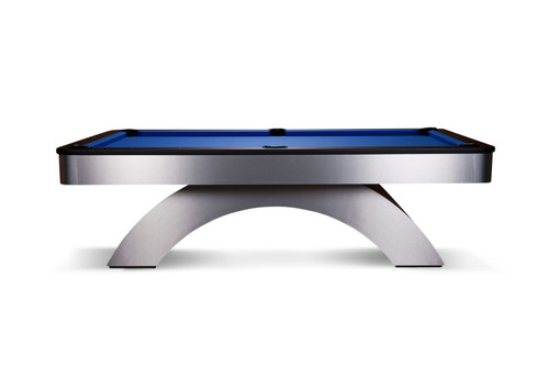 Crafted with brushed white metal and sleek black rails. The Poshy Pool Table by Doc & Holliday's sure to make an everlasting impression.