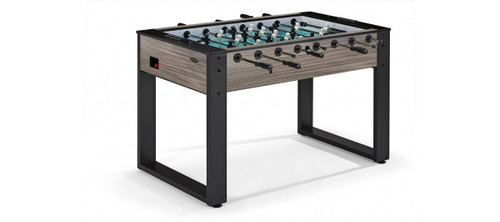 Brunswick Billiards Brunswick Striker Foosball Table, modern wood and black foosball table with durable construction and player figures for competitive play.