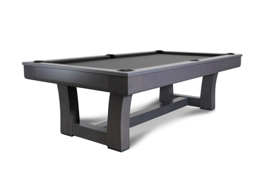 Doc & Holliday Everly Slate Pool Table, modern gray game table with sleek design and sturdy wooden legs.