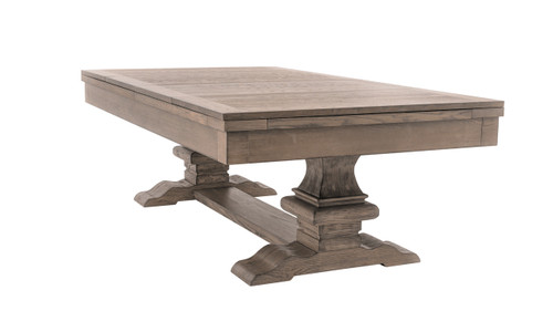 Plank & Hide Co Beaumont Slate Pool Table Silvered Ash, wooden pool table with dining top, sturdy base, and elegant finish.