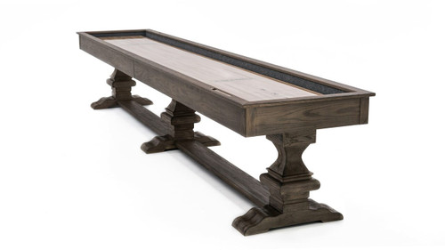 Plank & Hide Co Beaumont Shuffleboard Table by Plank & Hide, a wooden shuffleboard table with a sleek design, sturdy legs, and a smooth playing surface.