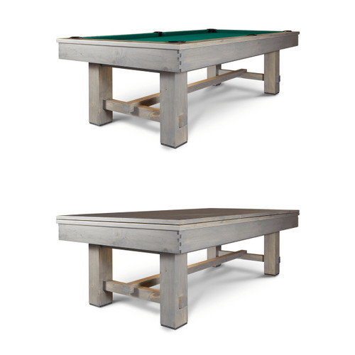 Doc & Holliday Churchill Pool Table, made in USA, featuring a sturdy wooden frame and a green felt surface for billiard games.