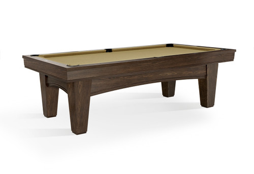 Brunswick Billiards Brunswick Winfield Slate Pool Table, coffee finish, wooden frame with beige playing surface, sturdy legs, and modern design.