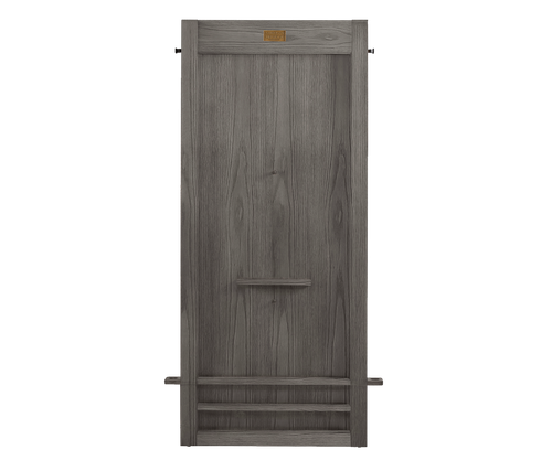 American Heritage Billiards American Heritage Alta 6-Cue Wall Mounted Cue Rack in Charcoal, showcasing a sleek and modern wall-mounted cue storage with six slots for cues in a charcoal finish.
