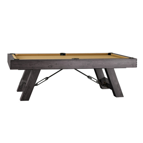 American Heritage Billiards American Heritage Savannah Slate Pool Table in Charcoal, modern billiards table with slate surface, dark wood finish, and sturdy construction.