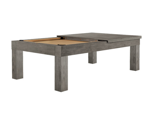 American Heritage Billiards Alta Parsons 8' Slate Pool Table, Charcoal Finish, with a partially foldable top and sturdy wooden legs, designed for home billiards game rooms.