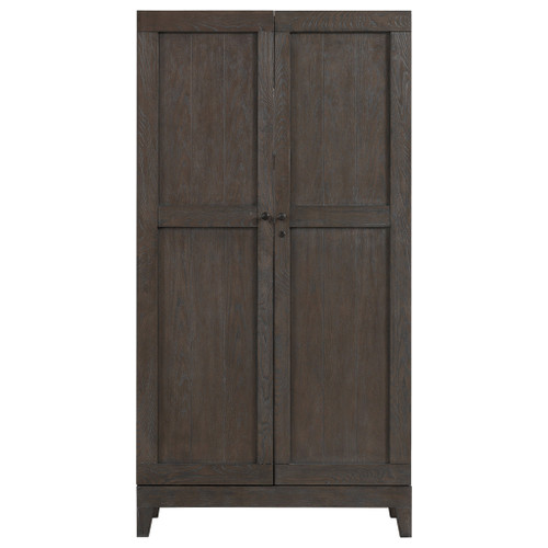 American Heritage Billiards Fairfield Wine Cabinet, Glacier - Stylish wooden wine cabinet with a dark finish and paneled doors.