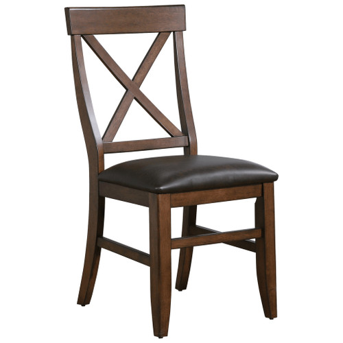 American Heritage Billiards Savannah Game Chair | Sable, wooden game chair with a dark brown finish, X-back design, and cushioned seat.