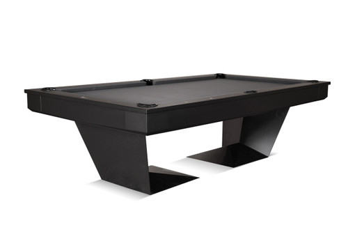 Doc & Holliday TRON Steel Slate Pool Table, modern black steel frame with sleek design and slate playing surface.
