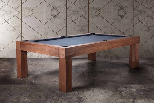 American Heritage Billiards Alta Slate Pool Table in Honey Ash, pool table with wooden frame and slate playing surface in a modern room.