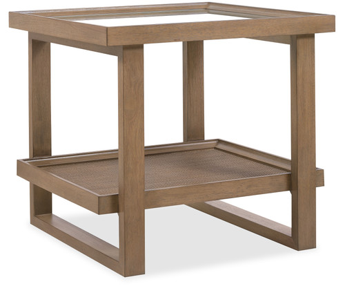 Hooker Furniture Sonnet Square End Table with Tempered Glass