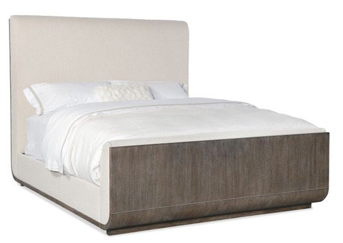 Hooker Furniture Modern Mood Dark Wood Cal King Upholstered Panel Bed