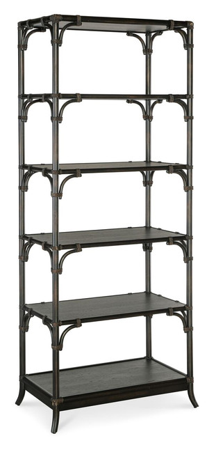 Hooker Furniture Retreat Pole Rattan Dark Wood Bookcase
