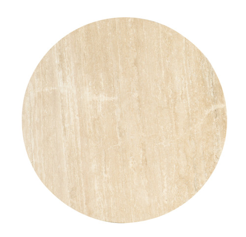 Hooker Furniture Retreat Round Cocktail Table, a beige-colored round table with a textured, stone-like surface suitable for living room or lounge decor.